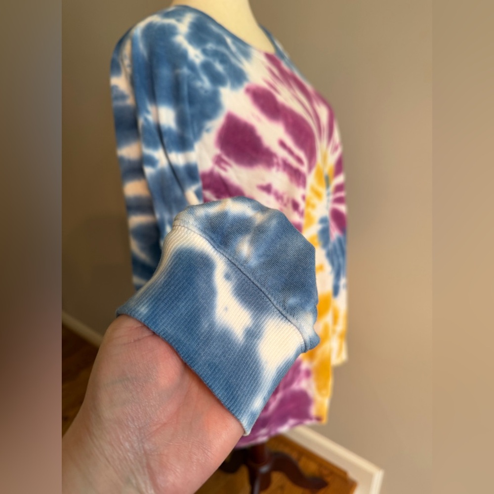 NWT Torrid Blue/Yellow/Purple Tie-Dye Fleece Sweatshirt - Torrid Size 4 (26, 4X) - Picture 5 of 14